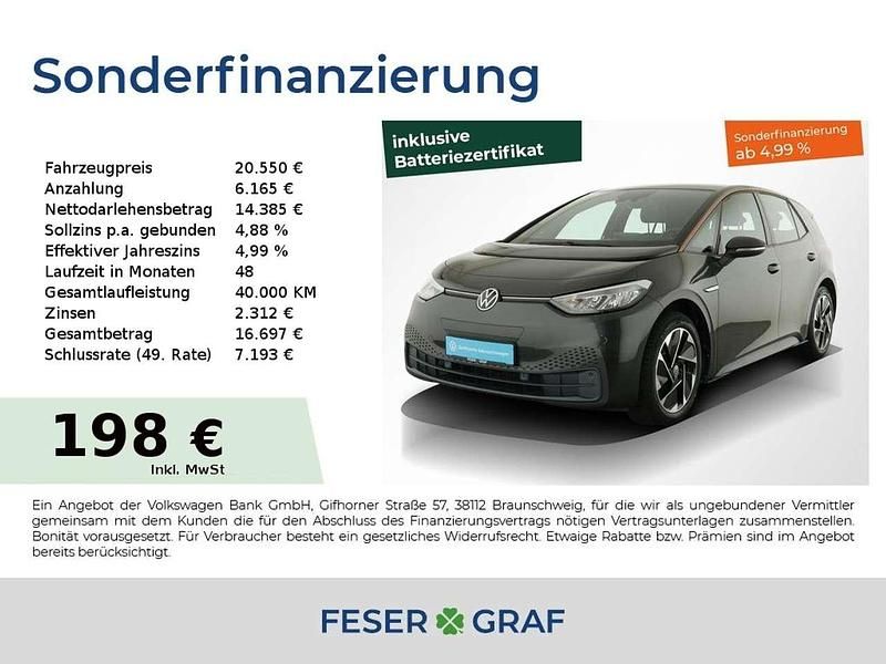 Mangangrau metallic/schwarz Gebraucht 2022 VW ID.3 Pure Kleinwagen | 20.550 € (Fairer Preis) - Bild 1/1
