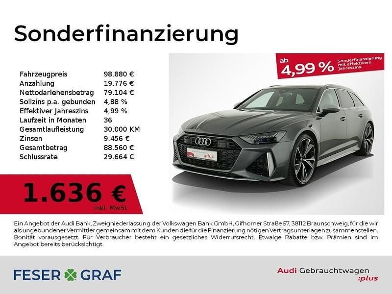 Gebraucht Audi RS6 Ambiente 600 PS (441 kW) 2023 Daytonagrau perleffekt Kombi