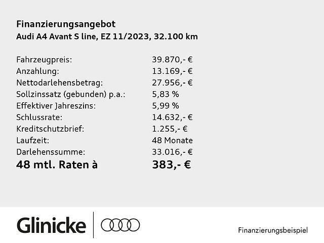 Gebraucht Audi A4 S-Line 204 PS (150 kW) 2023 Mythosschwarz metallic Kombi