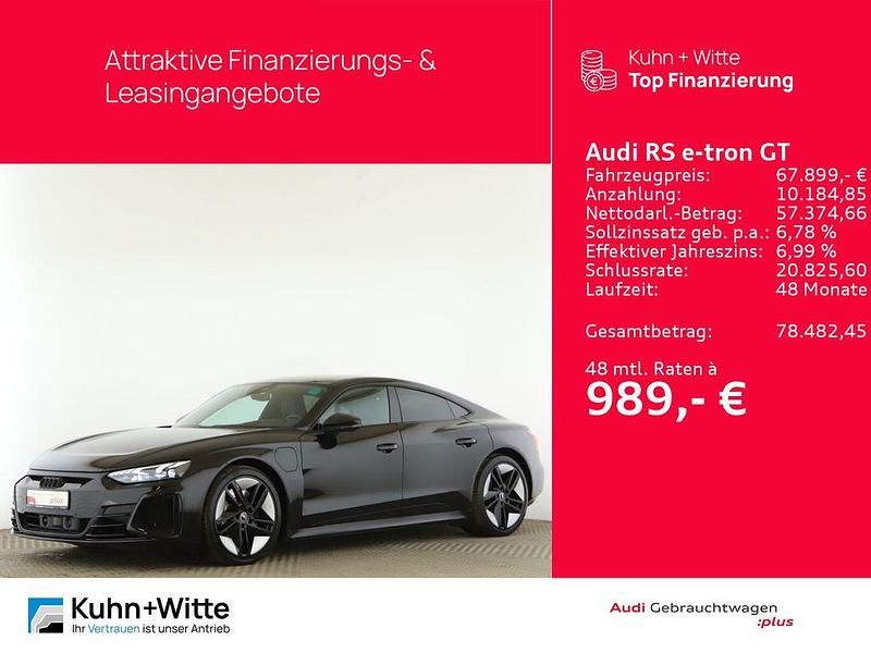 Mythosschwarz metallic Gebraucht 2022 Audi RS e-tron GT Ambiente Limousine | 67.899 € (Guter Preis) - Bild 1/3