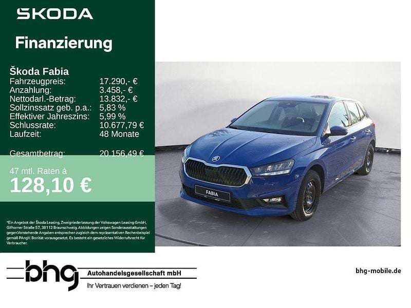 Neu Skoda Fabia Essence 80 PS (58 kW) 2025 Energyblau Limousine