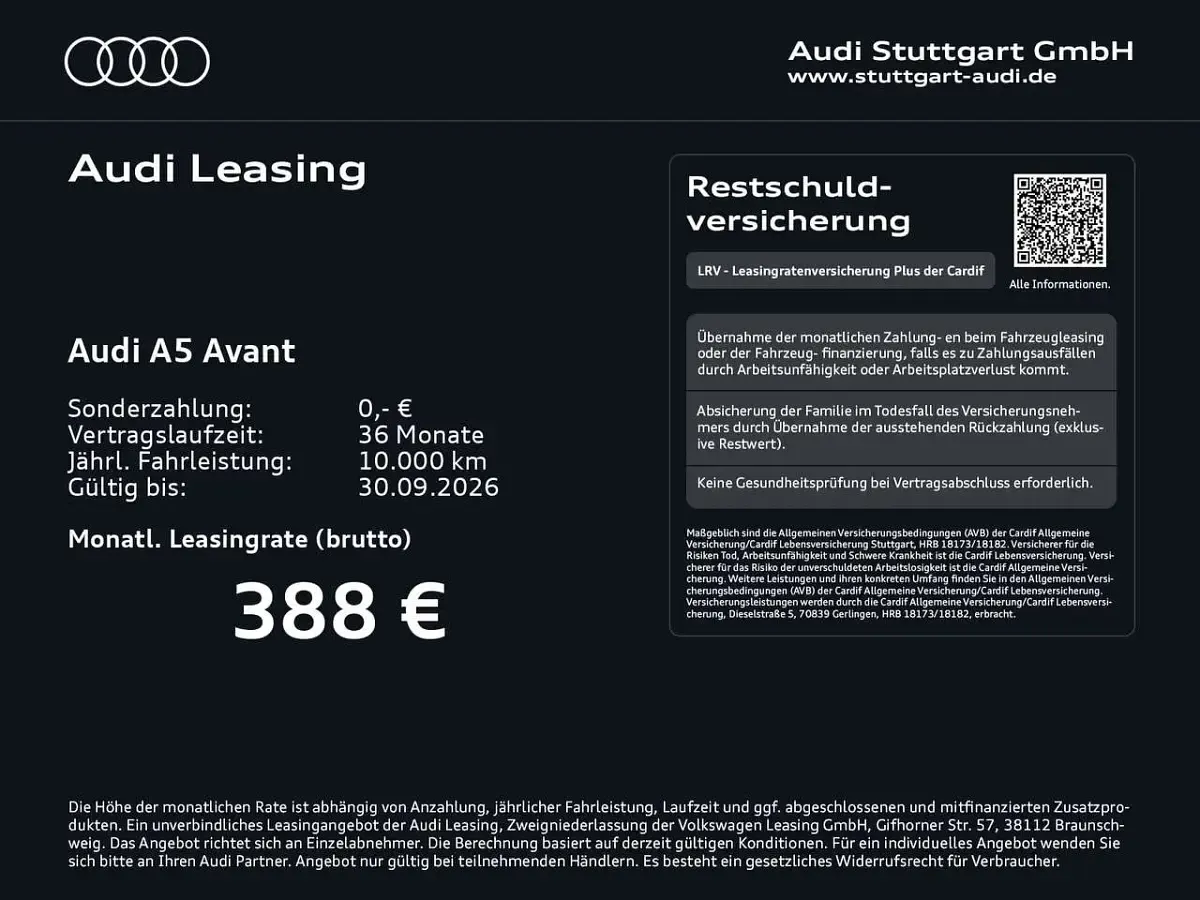 Gebraucht Audi A5 Sport 204 PS (150 kW) 2025 Mythosschwarz metallic Kombi