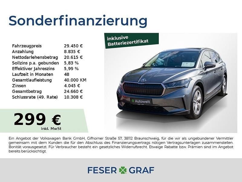 Graphite grau metallic Gebraucht 2022 Skoda Enyaq iV ecoSuite SUV | 29.450 € (Guter Preis) - Bild 1/4