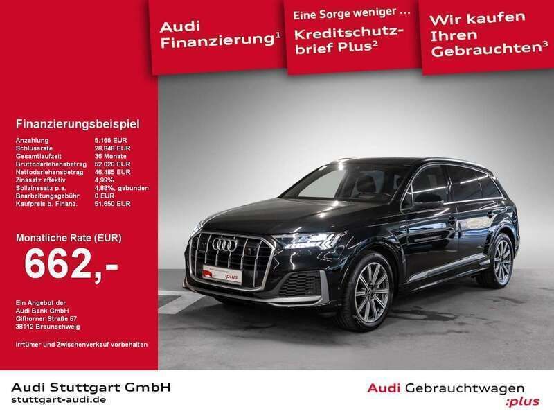 Schwarz Gebraucht 2021 Audi Q7 S-Line SUV | 56.540 € (Teuer) - Bild 1/2