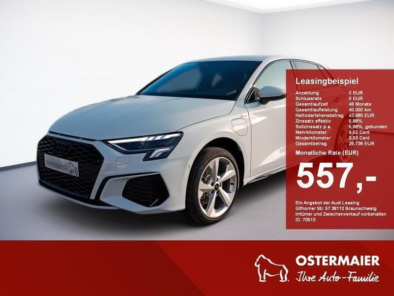 Mythosschwarz Gebraucht 2024 Audi A3 Sportback e-tron S-Line Limousine | 43.980 € - Bild 1/4