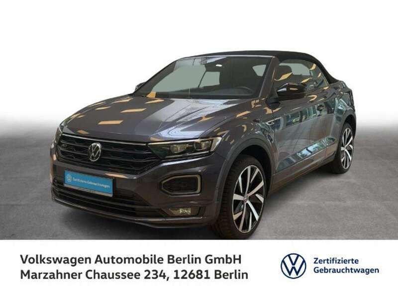 Rauchgrau metallic/schwarz Gebraucht 2021 VW T-Roc Cabriolet R-line Cabrio | 29.830 € (Teuer) - Bild 1/3