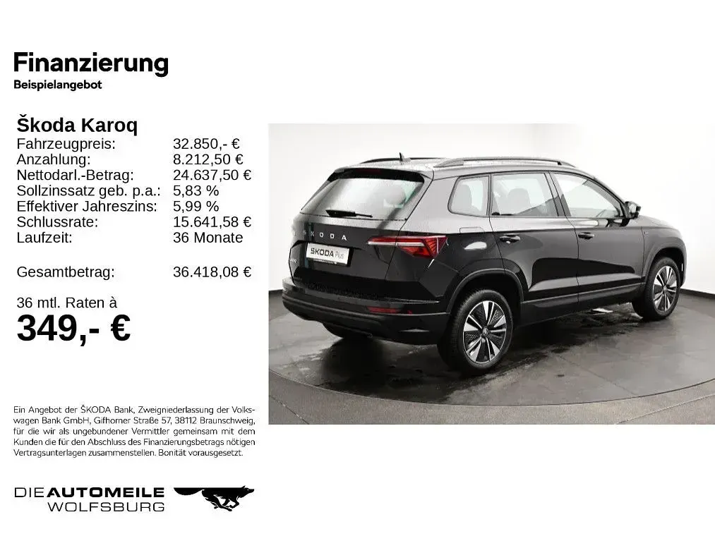 Gebraucht Skoda Karoq Tour 150 PS (110 kW) 2025 Schwarzmagic perleffekt (metallic) SUV