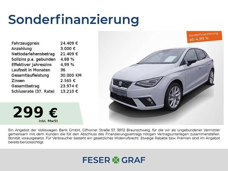 Nevada weiß metallic Neu 2024 Seat Ibiza FR Limousine | 24.409 € (Etwas zu teuer) - Bild 1/1