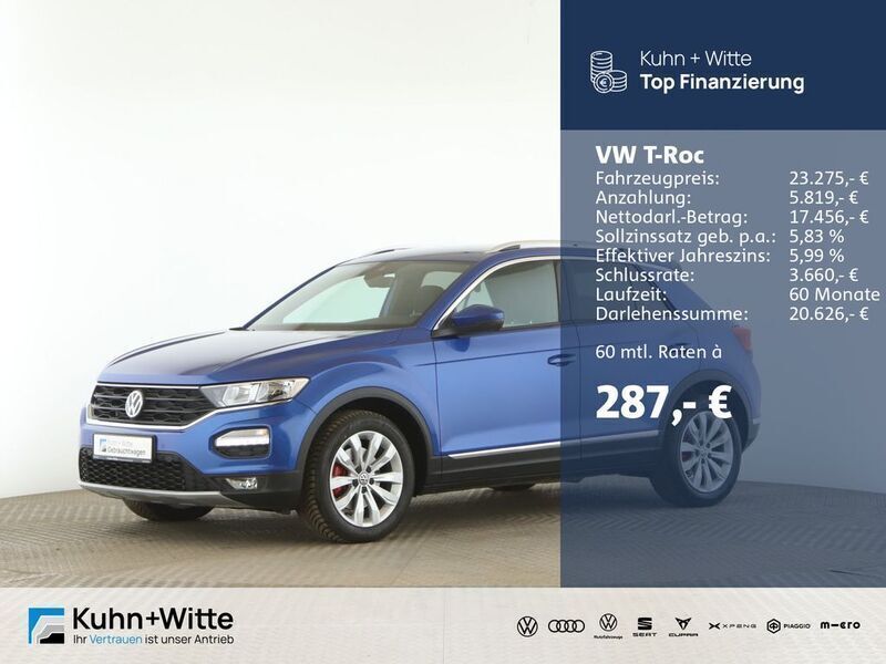 Blau Gebraucht 2018 VW T-Roc Sportline SUV | 23.925 € (Fairer Preis) - Bild 1/3
