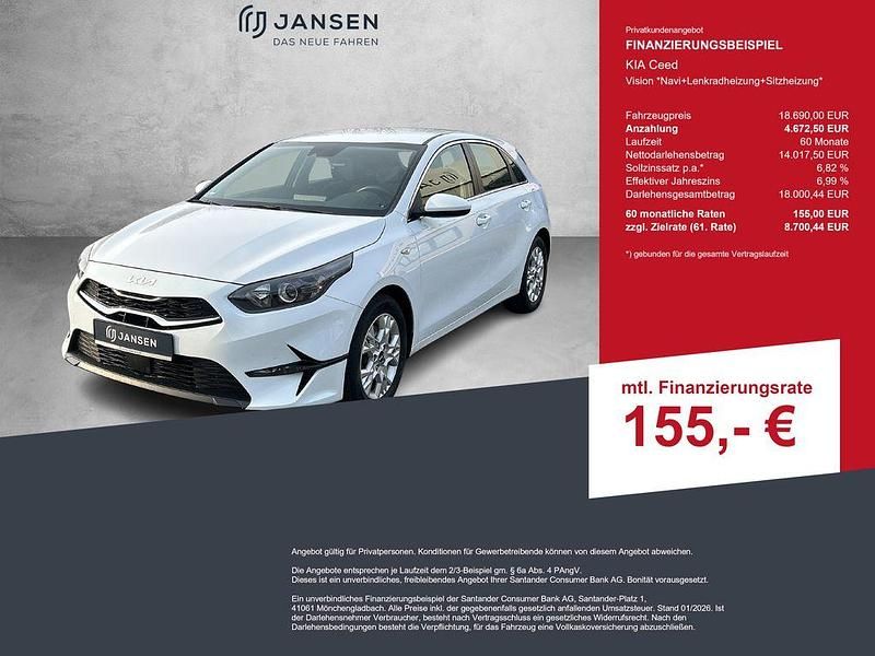 Gebraucht Kia Ceed Vision 101 PS (74 kW) 2024 Weiß Kleinwagen
