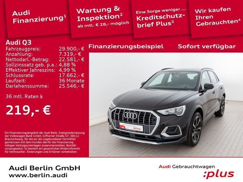 Mythosschwarz metallic Gebraucht 2021 Audi Q3 Ambiente SUV | 29.900 € (Guter Preis) - Bild 1/3