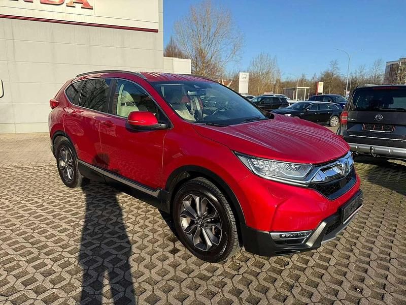 Premium crystal red m. Gebraucht 2021 Honda CR-V Hybrid SUV | 28.940 € (Fairer Preis) - Bild 1/4