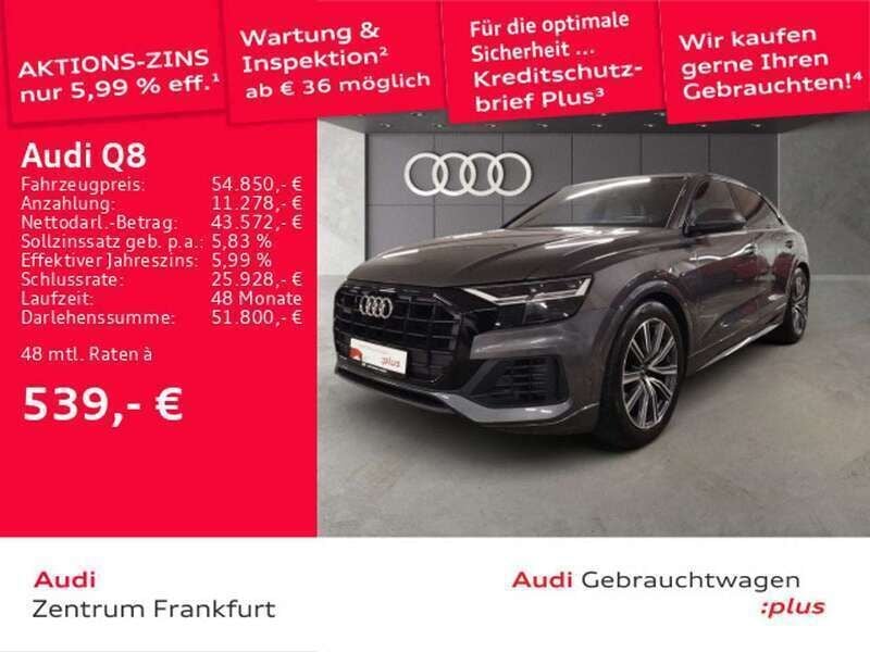 Samuraigrau metallic Gebraucht 2021 Audi Q8 Ambiente SUV | 55.850 € (Guter Preis) - Bild 1/2
