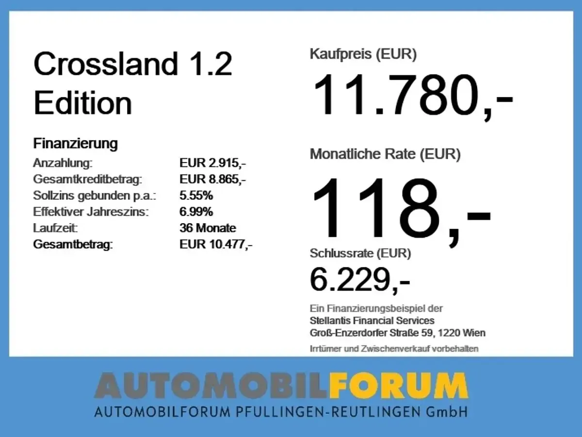 Gebraucht Opel Crossland Edition 83 PS (61 kW) 2022 Kontrast grau/quarz silber SUV