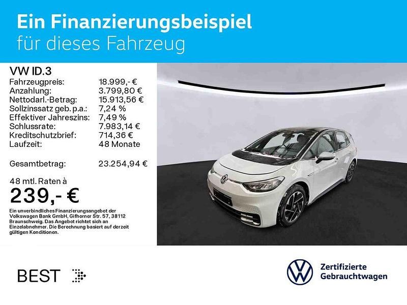 Gebraucht VW ID.3 Pure 110 kW (150 PS) 2021 Weiß Kleinwagen