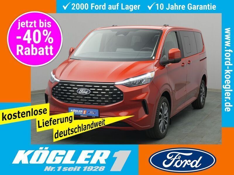 Rot Neu 2025 Ford Tourneo Custom Titanium Van / Kleinbus | 61.255 € (Teuer) - Bild 1/4