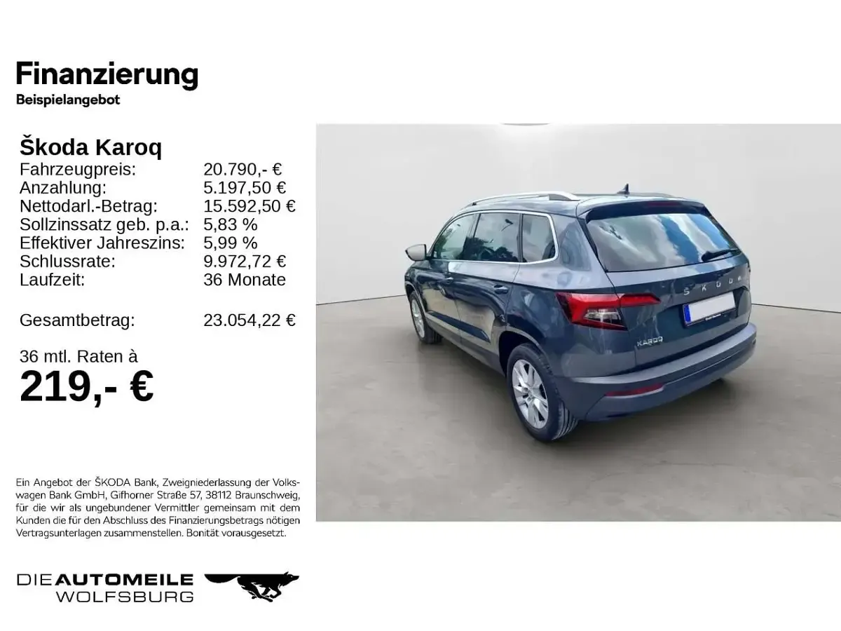Gebraucht Skoda Karoq 116 PS (85 kW) 2021 Grau SUV