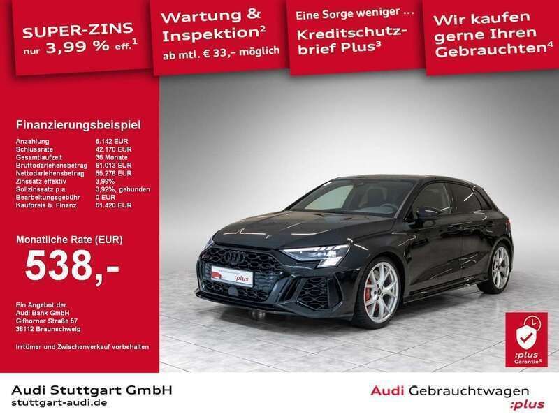 Mythosschwarz metallic Gebraucht 2024 Audi RS3 Sportback Ambiente Kleinwagen | 61.420 € (Etwas zu teuer) - Bild 1/2
