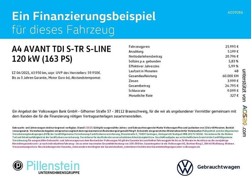 Gebraucht Audi A4 S-Line 163 PS (119 kW) 2021 Blau Kombi