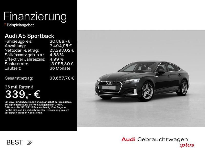 Brillantschwarz Gebraucht 2022 Audi A5 Sportback Advanced Plus Limousine | 30.888 € (Guter Preis) - Bild 1/3