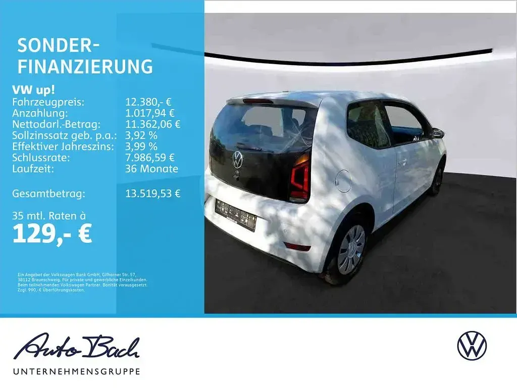 Gebraucht VW up! move up! 65 PS (47 kW) 2023 Pure white Kleinwagen