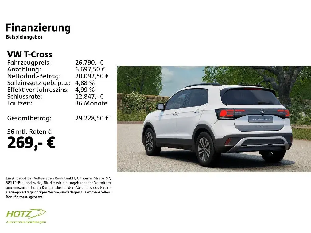 Neu VW T-Cross 116 PS (85 kW) 2026 Pure white SUV