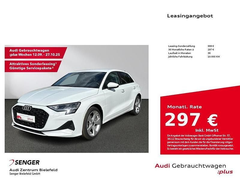 Weiß Gebraucht 2024 Audi A3 Sportback Ambiente Limousine | 34.680 € (Fairer Preis) - Bild 1/4