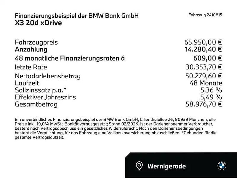 Neu BMW X3 Comfort Edition 197 PS (144 kW) 2025 Saphirschwarz (schwarz) SUV