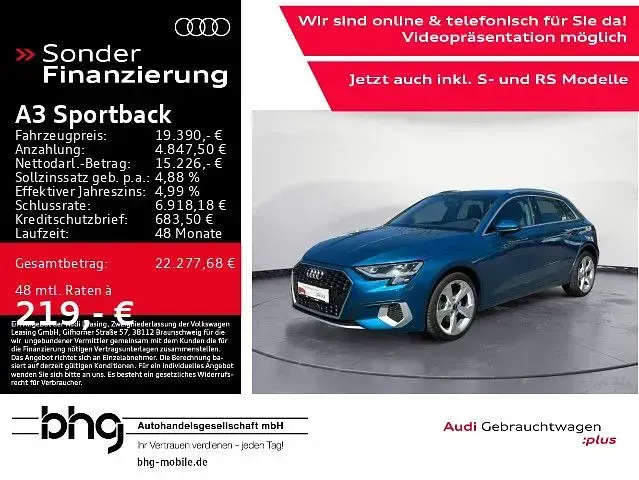 Gebraucht Audi A3 Advanced Plus 110 PS (80 kW) 2023 Blau Limousine
