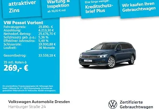 Gebraucht VW Passat Elegance 150 PS (110 kW) 2024 Blau Kombi