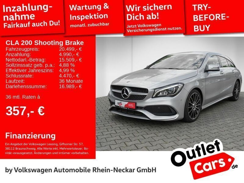 Gebraucht Mercedes CLA200 Shooting Brake AMG line 156 PS (114 kW) 2017 Polarsilber metallic Kombi