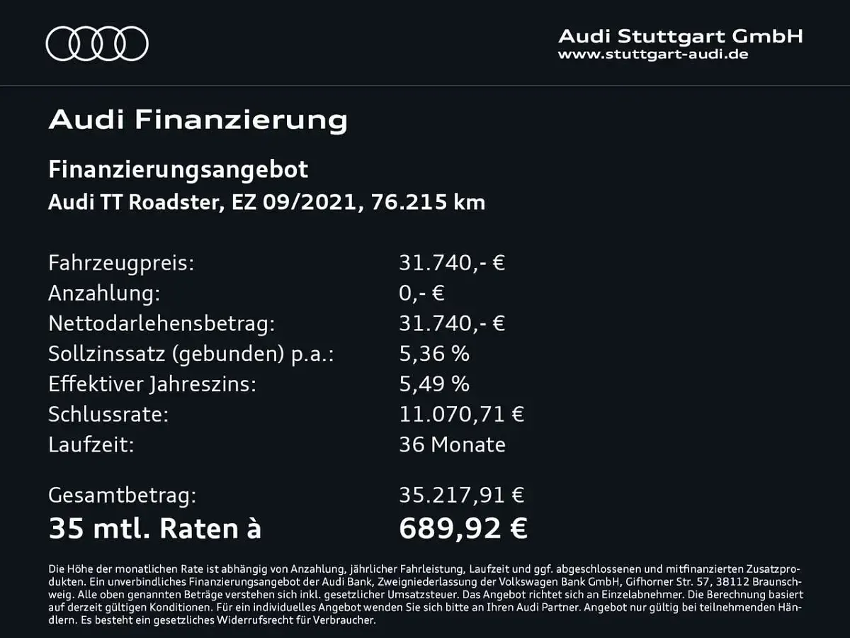 Gebraucht Audi TT 197 PS (144 kW) 2021 Navarrablau metallic/verdeck s Cabrio