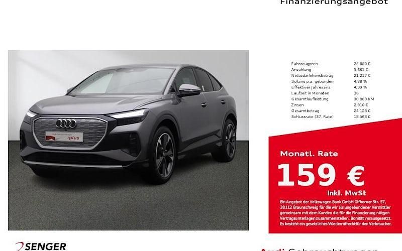 Taifungrau metallic Gebraucht 2022 Audi Q4 Sportback e-tron Advanced SUV | 26.880 € (Fairer Preis) - Bild 1/4