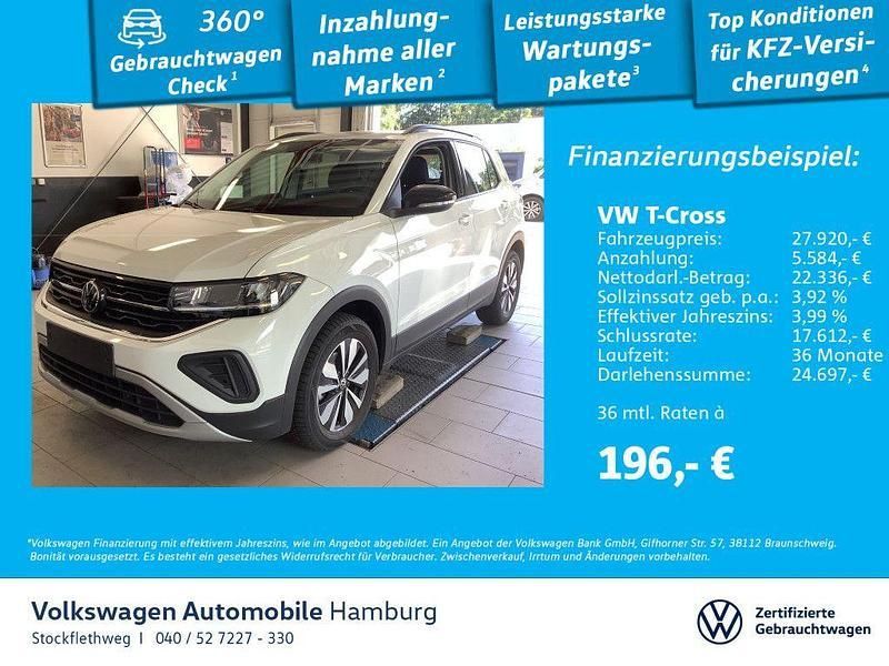 0q pure white Gebraucht 2024 VW T-Cross Goal SUV | 27.920 € (Fairer Preis) - Bild 1/3