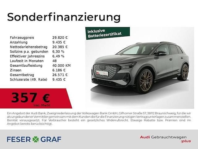 Taifungrau metallic Gebraucht 2022 Audi Q4 e-tron Ambiente SUV | 29.820 € (Fairer Preis) - Bild 1/2