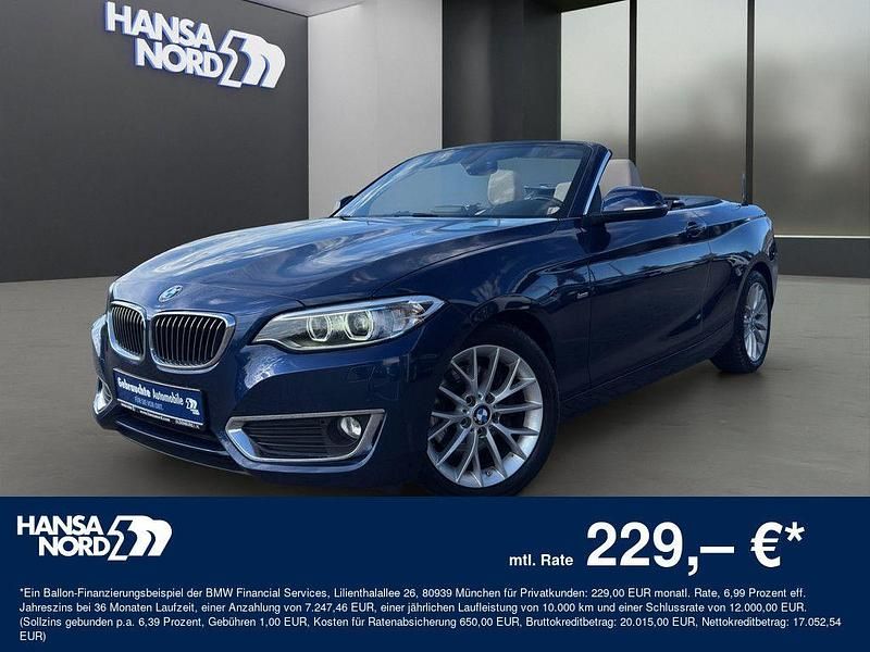 Blau / tiefseeblau (metallic) Gebraucht 2017 BMW 220 Luxury Line Cabrio | 23.650 € (Fairer Preis) - Bild 1/4