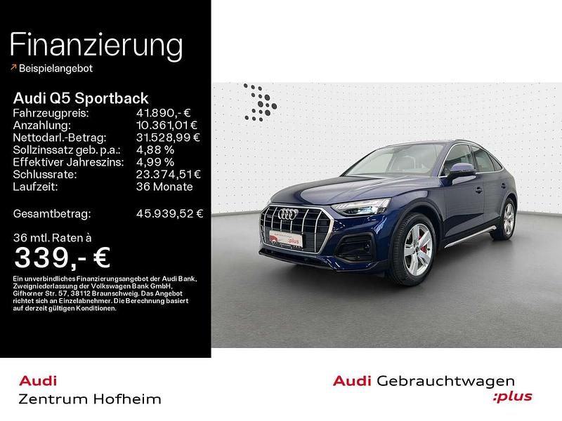 Navarrablau metallic Gebraucht 2021 Audi Q5 Advanced SUV | 41.890 € (Teuer) - Bild 1/4