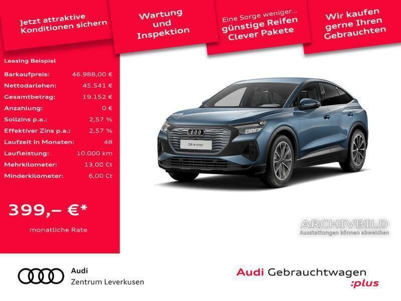 Geysirblau metallic Gebraucht 2024 Audi Q4 Sportback e-tron Ambiente SUV | 46.988 € (Superpreis) - Bild 1/4