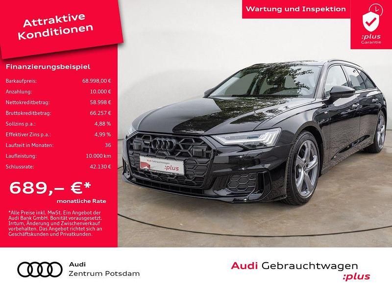 Mythosschwarz metallic Gebraucht 2025 Audi A6 S-Line Kombi | 68.998 € (Fairer Preis) - Bild 1/4