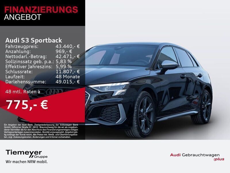 Mythosschwarz metallic Gebraucht 2023 Audi S3 Basis Limousine | 43.440 € (Fairer Preis) - Bild 1/4