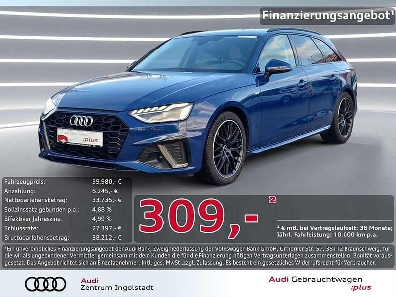 Ascariblau metallic Gebraucht 2024 Audi A4 S-Line Kombi | 39.980 € (Teuer) - Bild 1/3
