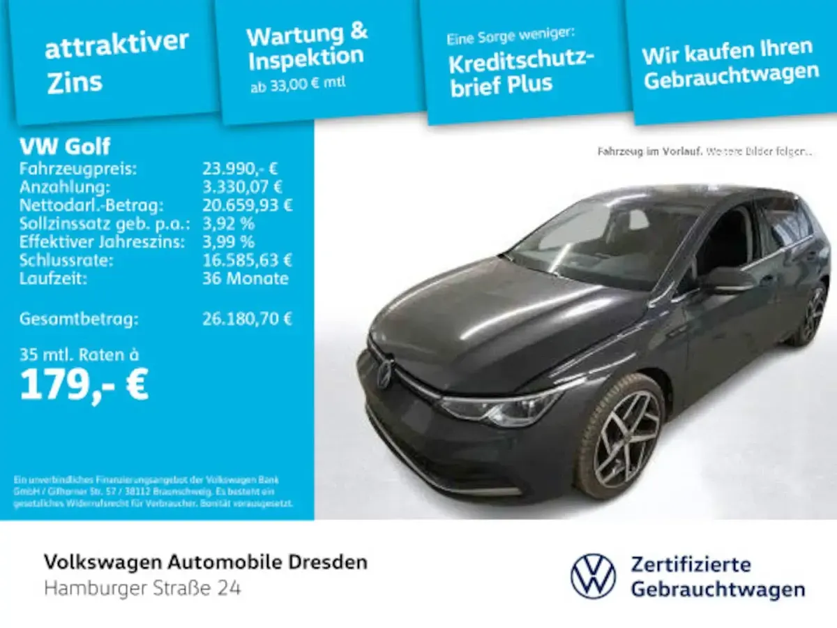 Gebraucht VW Golf VIII Style 150 PS (110 kW) 2024 Uranograu Limousine