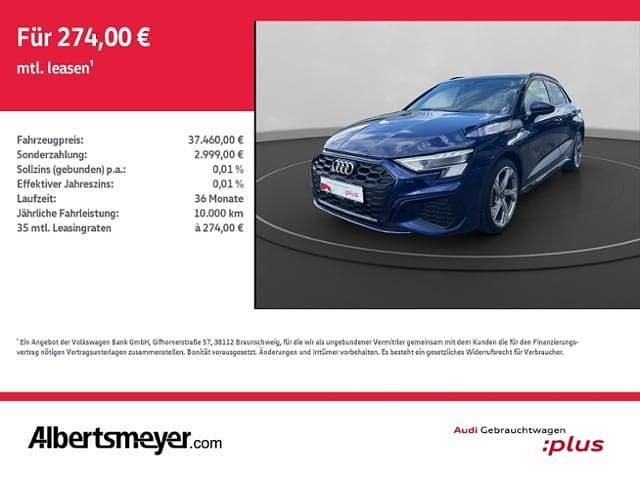 Navarrablau metallic Gebraucht 2024 Audi A3 Sportback e-tron S-Line Kleinwagen | 36.460 € (Teuer) - Bild 1/4