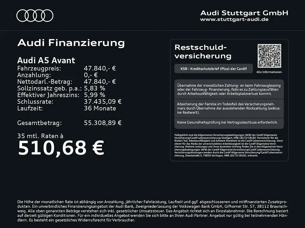 Gebraucht Audi A5 S-Line 204 PS (150 kW) 2025 Schwarz Kombi