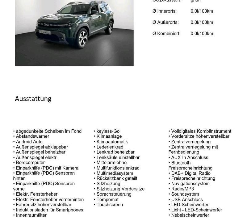 Grün Gebraucht 2024 Dacia Duster Journey SUV | 21.900 € (Superpreis) - Bild 1/4