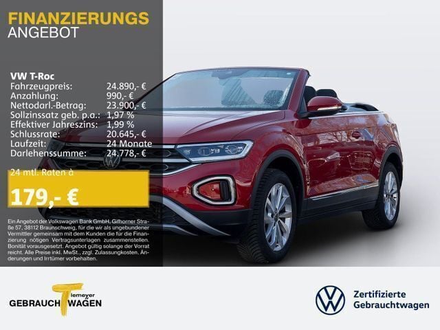 Rot Gebraucht 2024 VW T-Roc Cabriolet Style Cabrio | 24.890 € (Superpreis) - Bild 1/1