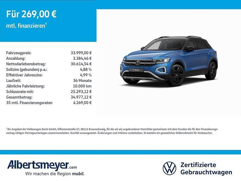 Gebraucht VW T-Roc Style 150 PS (110 kW) 2025 Blau SUV