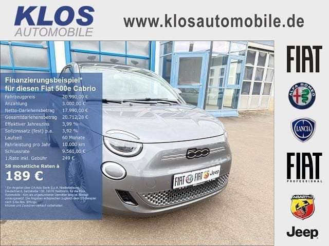 Mineral grau metallic Gebraucht 2022 Fiat 500e Icon Cabrio | 20.990 € (Guter Preis) - Bild 1/4