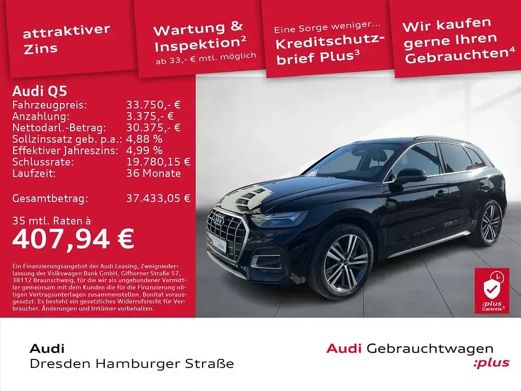 Gebraucht Audi Q5 Advanced 163 PS (119 kW) 2023 Brillantschwarz SUV