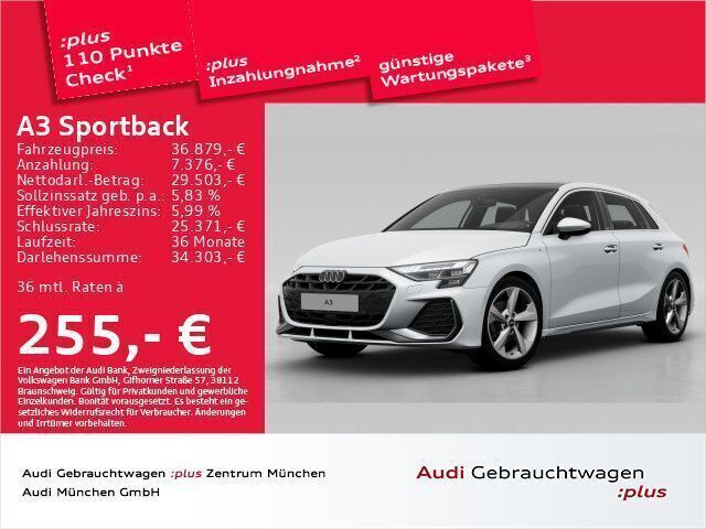 Weiß Gebraucht 2024 Audi A3 Sportback S-Line Kleinwagen | 36.879 € (Guter Preis) - Bild 1/2